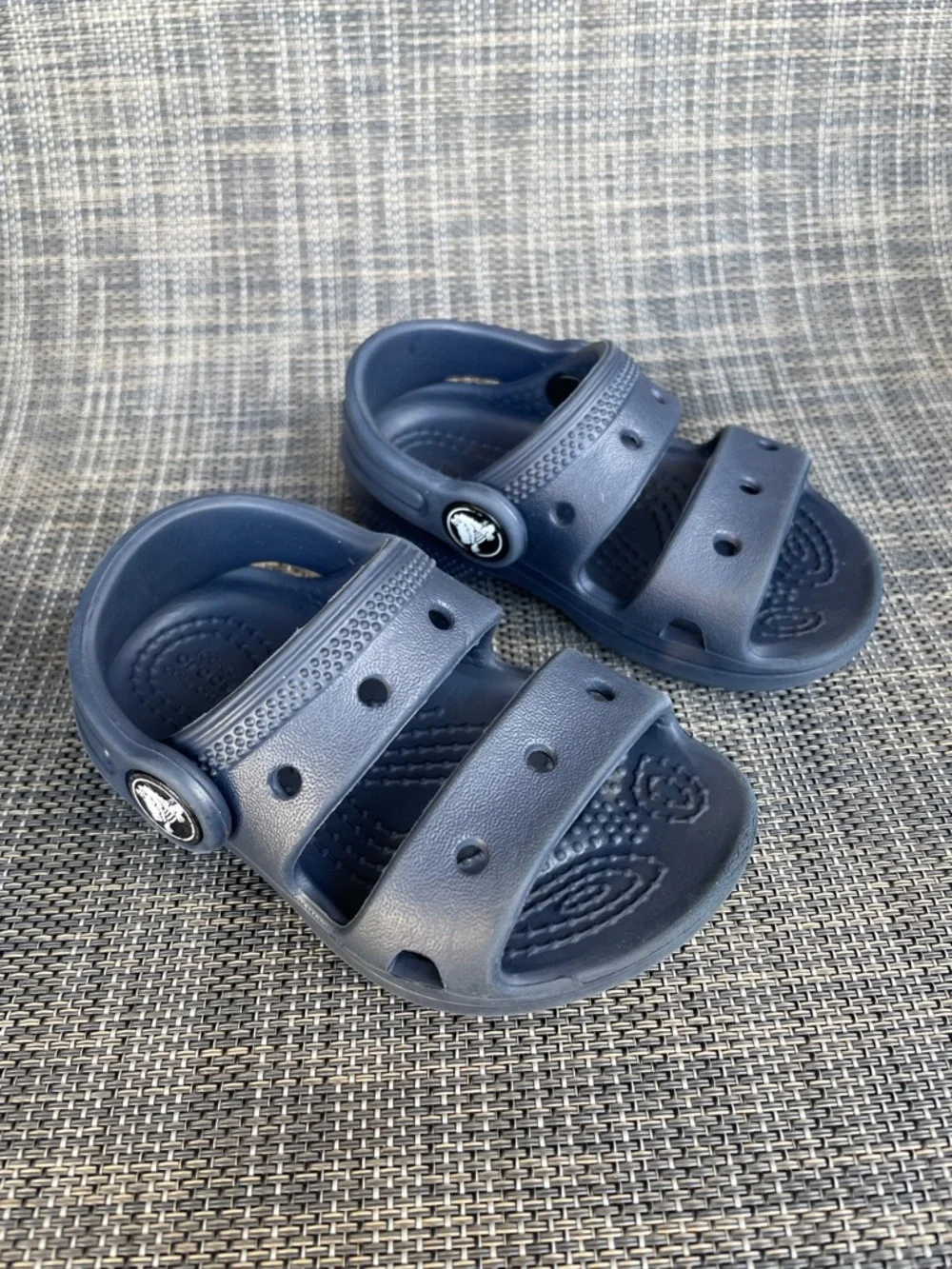 CROCS Easy-On Clogs sling back Sandals Navy Blue Summer Shoes infant size 5